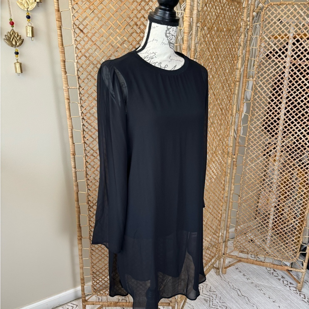 Alfani Sheer Black Tunic